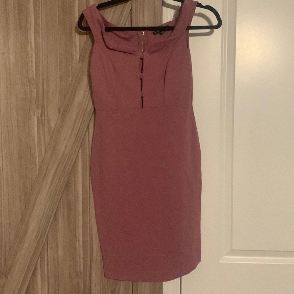 Mauve off the shoulder dress